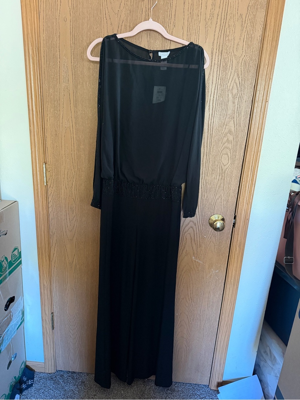 Elegant Black Long Sleeve Evening jumpsuit